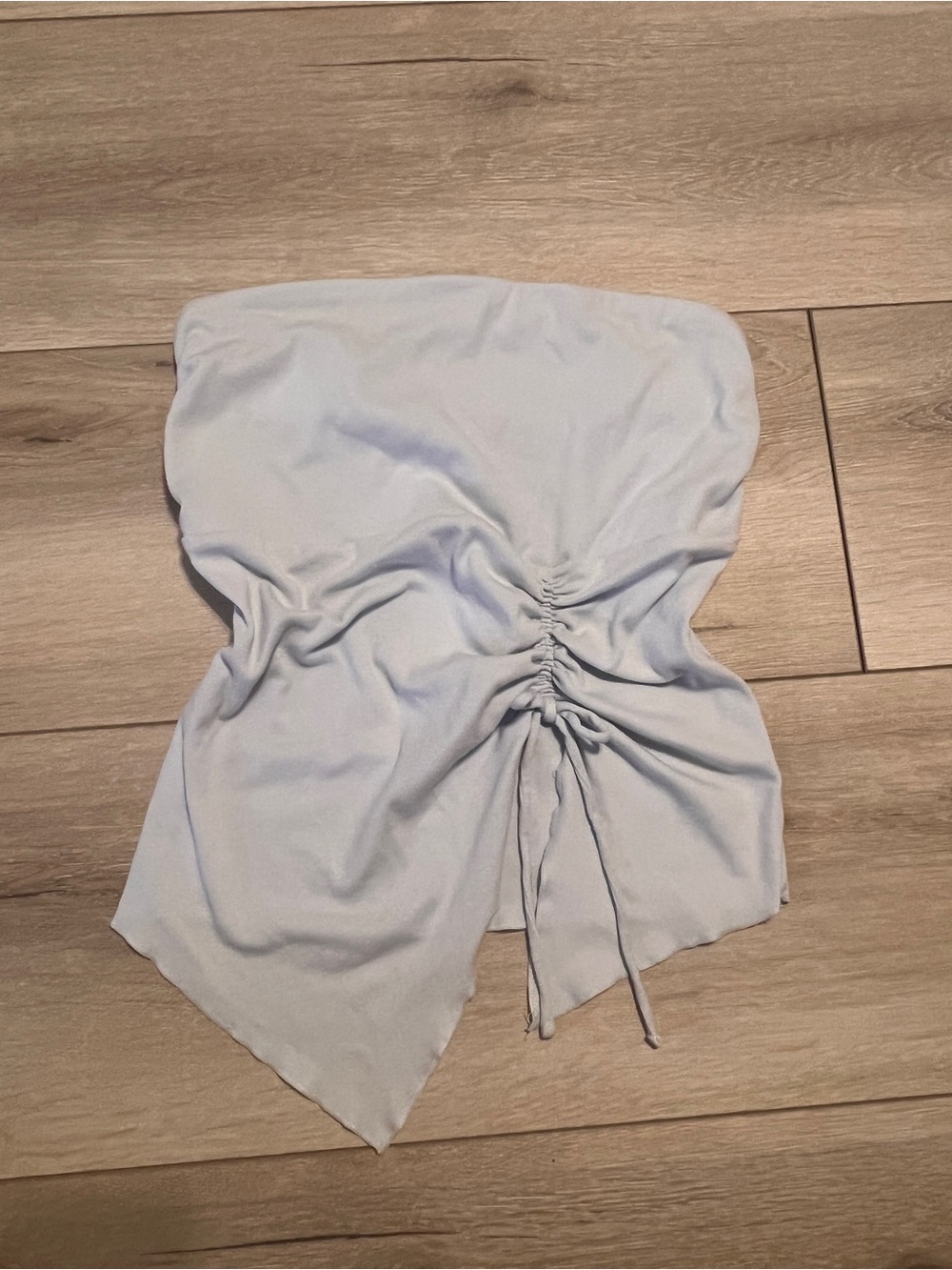 wild fable Pale Blue Strapless Ruched Drawstring Top